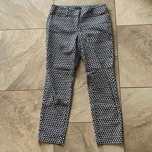 Black and white patterned work pant | slim ankle fit